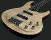 5-string neck-thru bass, Flame Maple top - body view3