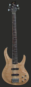 5-string neck-thru bass, Flame Maple top - front