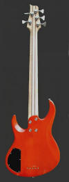 5-string bolt-on Bass, Burnt Orange - back