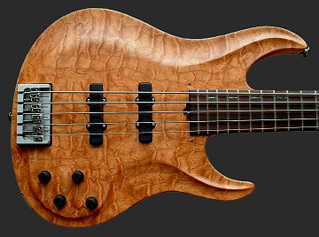 5-string neck-thru bass, Figured Cherry top